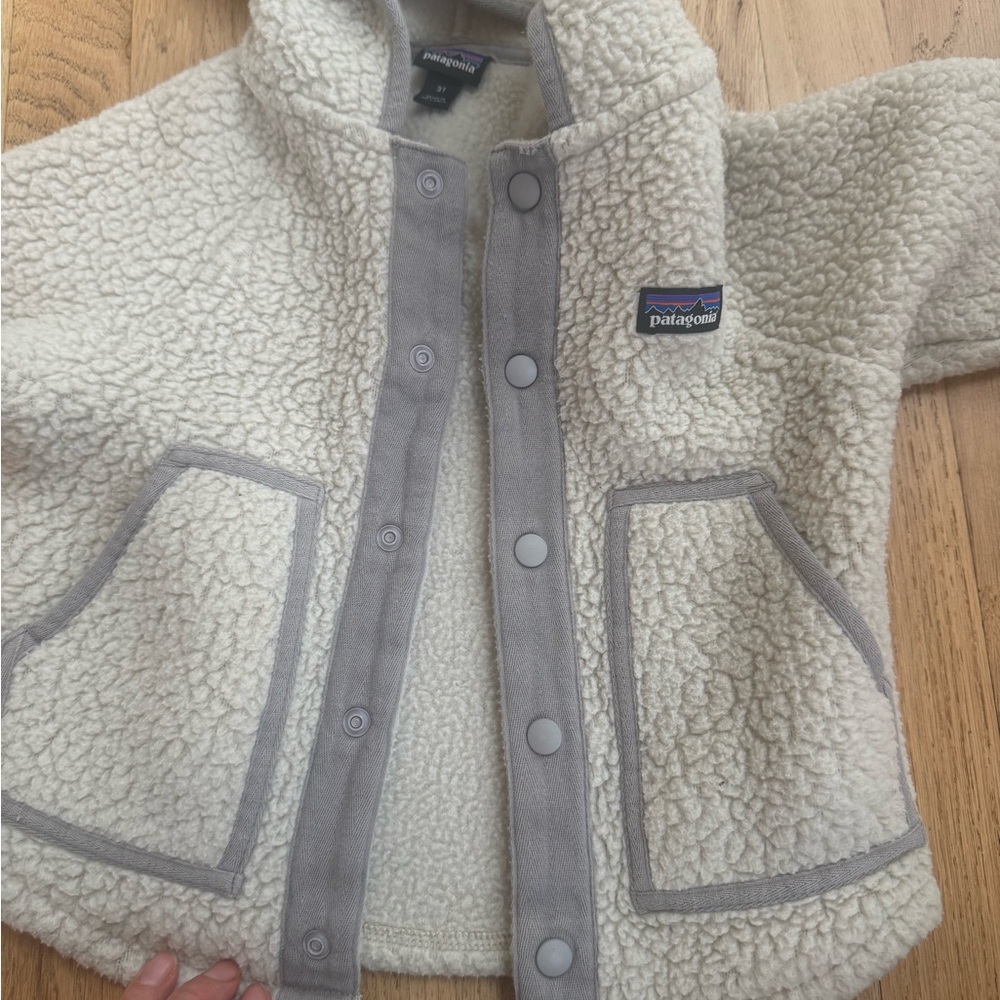 Patagonia baby retro pile jacket cream size 3T - Picture 5 of 7